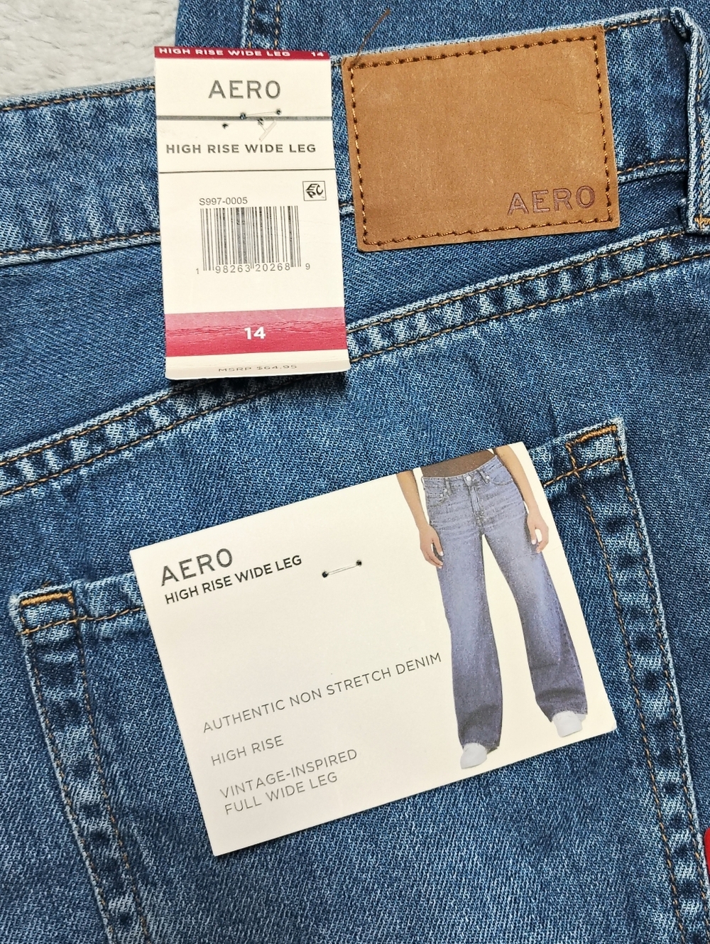 NWT Aeropostale High-Rise Wide Leg Jean Women's 14 Bohemian Vintage Vibes Retro - Picture 3 of 12